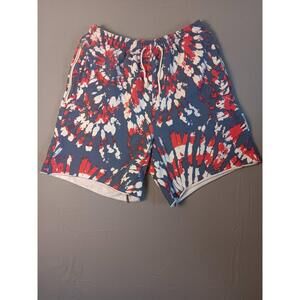 Nike Standard Issue Mens Medium Shorts Red White Blue Tie-Dye Dri fit throwback